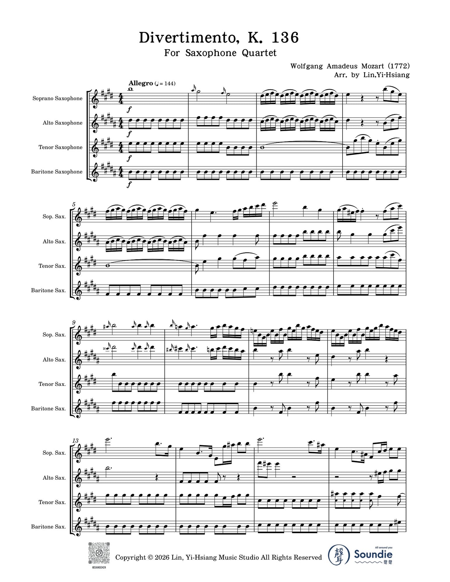 In a Persian Market arr. for Recorder Quartet